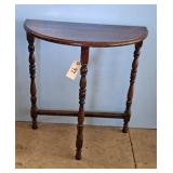 Antique Half-Moon Console Table with Turned Legs