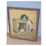 Vintage "The Last of the Litter" Dog Print by Th