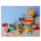 Vintage Fisher-Price Tiny Teddy Xylophone Pull Toy
