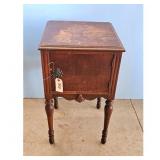 Antique Wooden Side Table with Cabinet