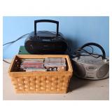 Sony & Emerson Boomboxes with CD Player and Basket