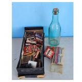 Vintage Glass Bottle and Assorted Matchbox Collect