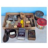 Vintage Lot of Assorted Collectibles - Cocoa Tin,