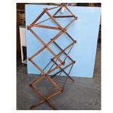 Vintage Wooden Accordion Clothes Drying Rack