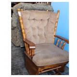 Vintage Wooden Glider Rocker Chair with Padded Cus