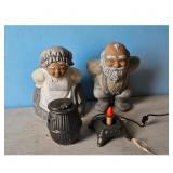 Vintage Christmas Figurines with Lighted Stove