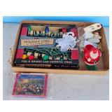 Vintage Holiday Lites 15 Streamer Set & Santa Skie