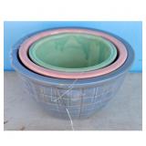Refco USA Nesting Mixing Bowls Set of 3 Blue Pink