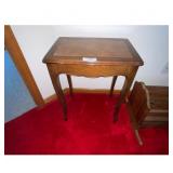 Brown Burl Wood Side Table