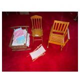 Wood Dollhouse Furniture Crib Chair Set