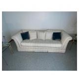 Beige Blue Striped Sofa Accent Pillows
