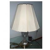 Crystal Brass Floral Table Lamp Cream Shade