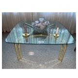 Goldtone Coffee Table  End Table Set