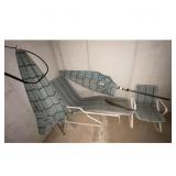 BlueWhite Striped Outdoor Seating Set