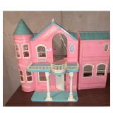 Pink Dollhouse With Turret  Balcony