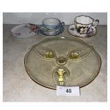 Porcelain Tea Cups  Saucers Floral Set.