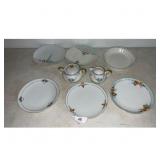 White Floral China Set Plates Sugar Creamer