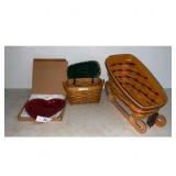 Longaberger Heart Dish Basket  Sled Set