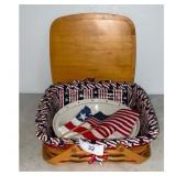 Longaber Wooden Picnic Basket w Pie Plate