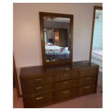 Brown Wooden Dresser Headboard Set
