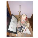 Decorative Items Set Brass Candle Holder Pink Cand