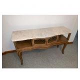 Brown Marble Top Console Table