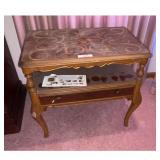 Accent Table Inlaid Floral Swirls