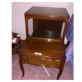 Brown Side Table Ornate Drawer