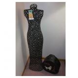 Black Metal Dress Form w Paris Hat Box
