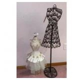 Black White Dress Forms Set Peacock Ruffle Display