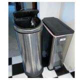 Stainless Steel Trash Cans Set 2