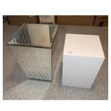 White Mirrored Cube Display Pedestal Set