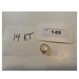 14 KT Gold Single Stone Ring