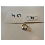 14 KT Gold Ring Purple Gemstone Unisex
