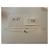 14 kt Gold Sapphire Pendant Chain Necklace