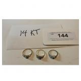 14 KT Gold Three Rings Set