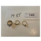 14 Kt Gold Three Ring Set