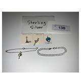 Sterling Silver Charm Bracelets  Pendants Set