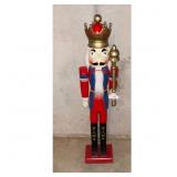 King Nutcracker Red Blue Gold Festive Holiday Deco