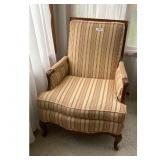 Yellow Red Stripe Armchair.