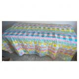 Handmade Pastel Quilted Tablecloth Blanket Checker