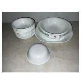 White Ceramic Bowl  Plate Set