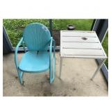 Aqua White Tulip Chair  Table Set
