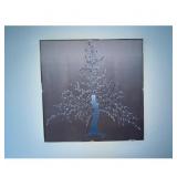 Blue Gray Tree Print Framed Art