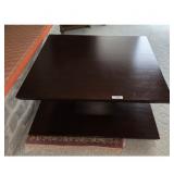 Dark Brown Coffee Table w Shelf.