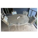Striped Dining Table and Chairs Set