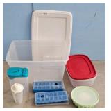 Assorted Food Storage Containers and Ice Molds Lot