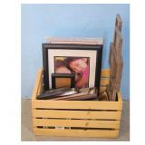 Wooden Crate Lot of Assorted Picture Frames