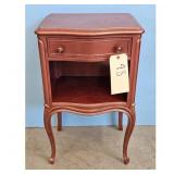 Vintage Rose Gold Nightstand End Table with Drawer