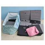 Green Polka Dot Storage Tote /Collapsible Storage